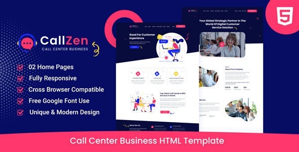 Callzen - Call Center Business HTML Template
