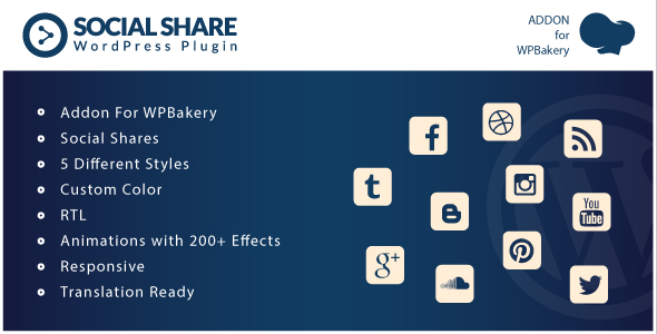 Social Share - Addons for WPBakery Page Builder WordPress Plugin