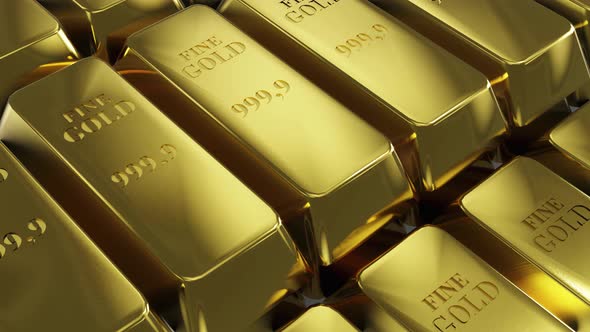 Gold ingots 3d animation alt