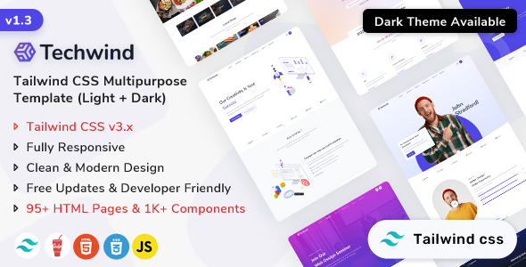 Incredible Techwind - Tailwind CSS Multipurpose Landing Page Template