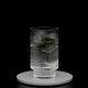 Glass with cool water with ice and mint leaves on black background, 3d render - PhotoDune Item for Sale