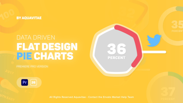 Flat Infographics Pie Charts Premiere Pro Template