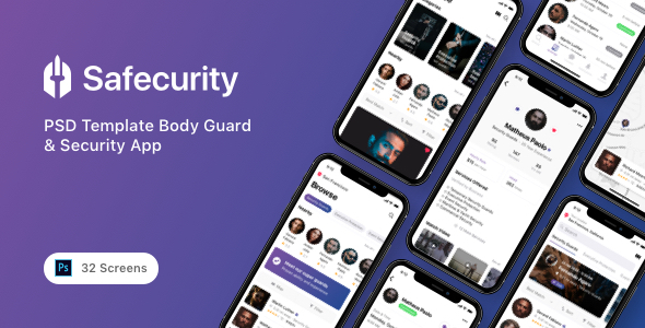 Safecurity - PSD Template Body Guard & Security App