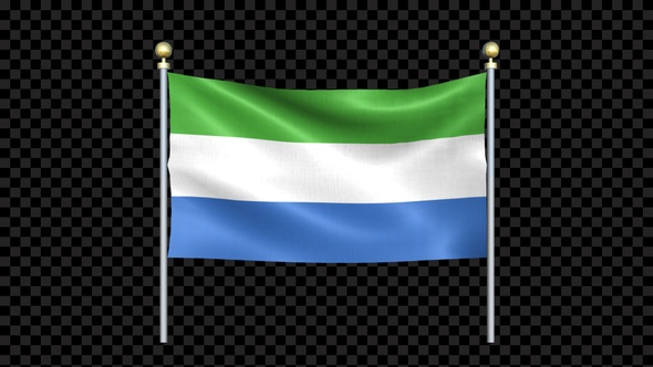 Sierra Leone Flag Waving In Double Pole Looped alt