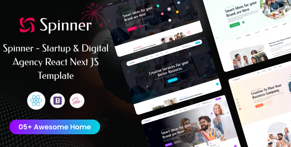 Spinner - Startup and Digital Agency React Next JS Template