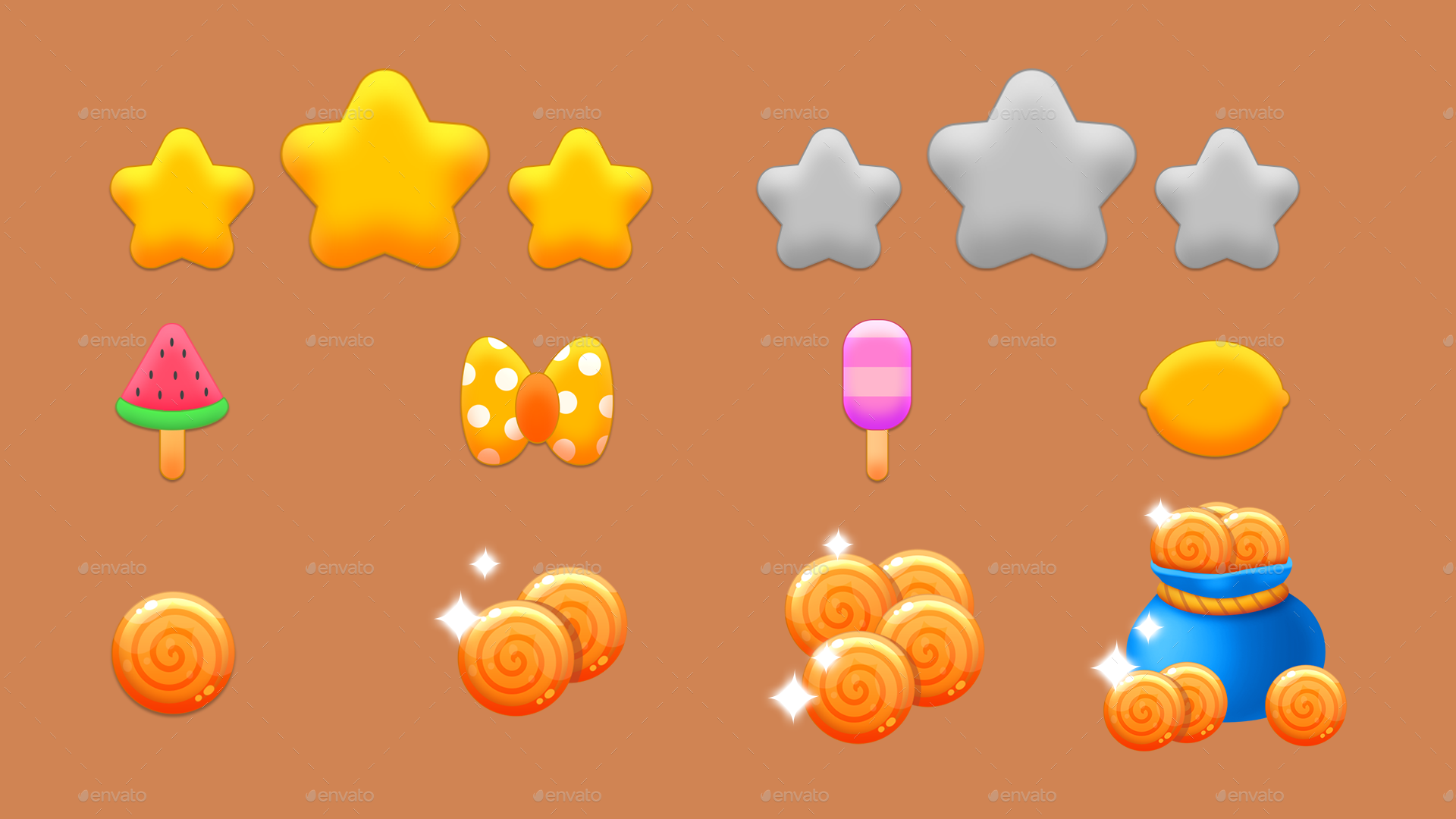 Cake Game UI pack, Game Assets | GraphicRiver