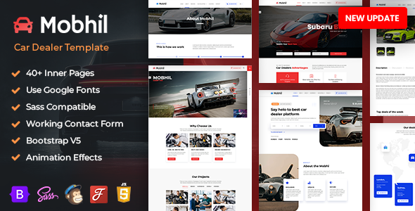 Mobhil - Car Dealer Bootstrap 5 HTML Template