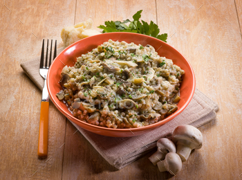 barley risotto with mushroom