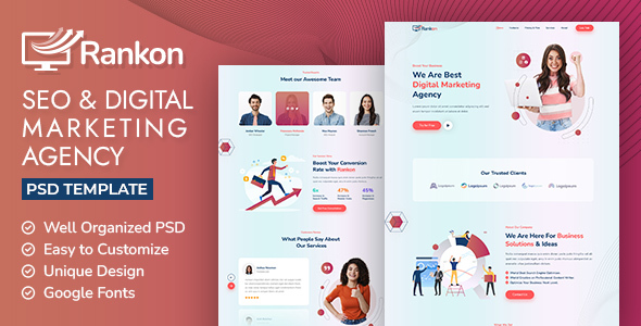 RankOn - SEO & Digital Marketing Agency PSD Template