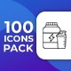 100 Sport &amp; Fitness Line Icons - VideoHive Item for Sale
