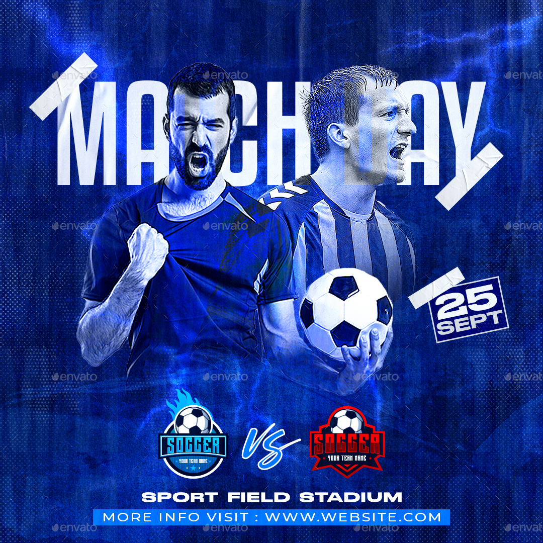 Soccer Match Social Media Post Or Flyer Template