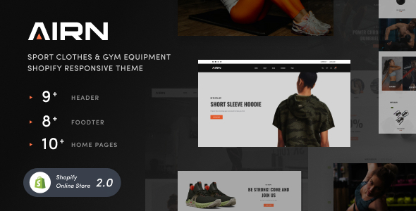 AIRN – Sports Clothing & Fitness Equipment Shopify 2.0 Theme