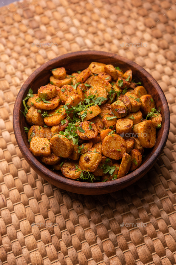 Stir fried taro roots. Arbi ki sabji, ghuiya masala curry Sabzi or arvi ...