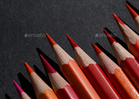 The pencil colors in the hot zone colors