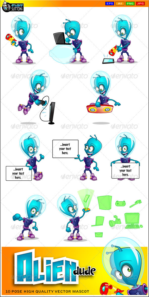 Alien Dude Mascot - Miscellaneous Characters