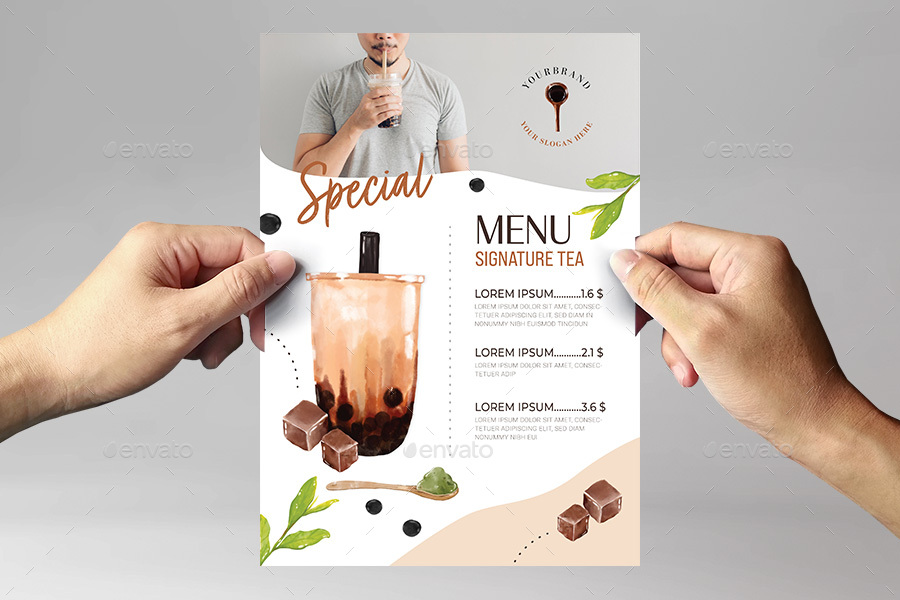 Bubble Tea Menu Template, Print Templates | GraphicRiver