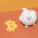 Bitcoin blockchain technology or mining money virtual economy and piggy bank - PhotoDune Item for Sale