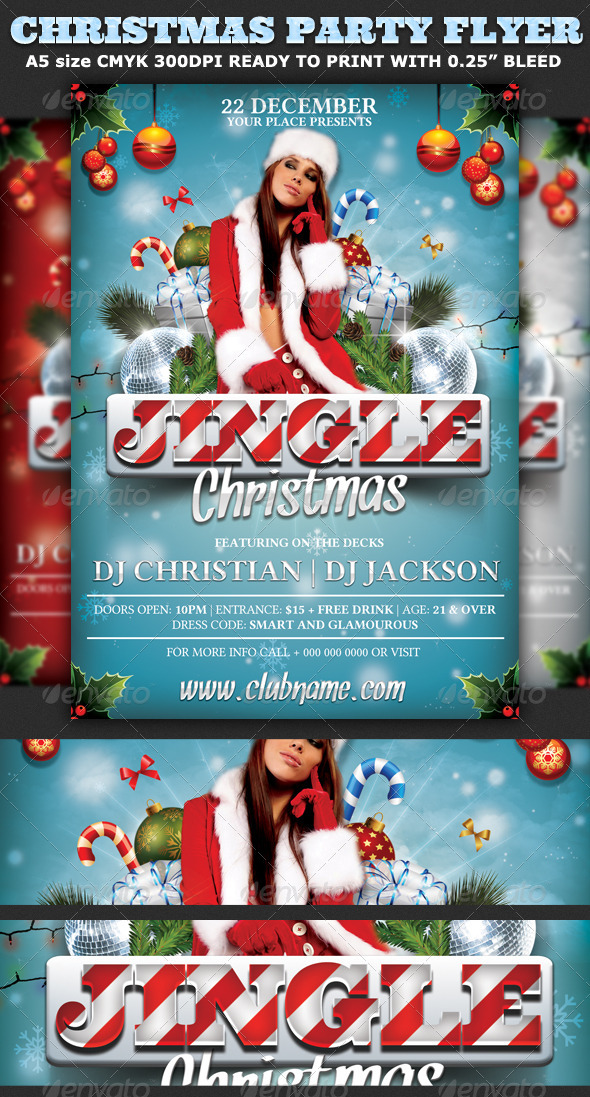 Christmas Party Flyer Template - Holidays Events