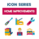 90 Home Improvements Icons | Dualine Flat Series