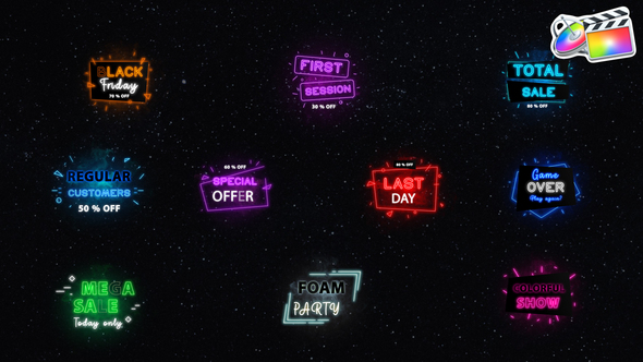 Neon Sale Titles for FCPX
