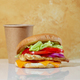 burger and coffee cup - PhotoDune Item for Sale