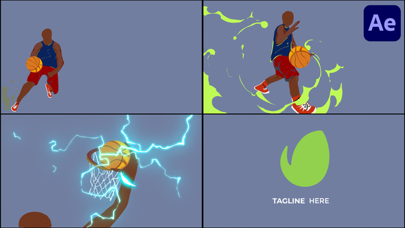 Cartoon Basketball Logo for After Effects
