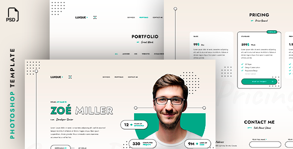 Luique - Personal CV/Resume PSD Template by Creative_Moments | ThemeForest