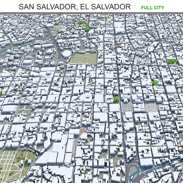 San Salvador city El Salvador 3d model 30km