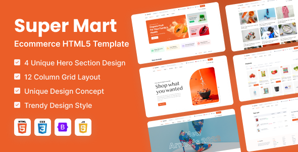 Wondrous Supper Mart - Attractive ecommerce HTML Template