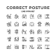 Set Line Icons of Correct Posture