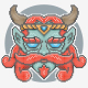 Demon King Pixel Art Logo