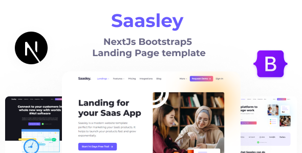 Saasley  – NextJs Minimal Landing Page Template