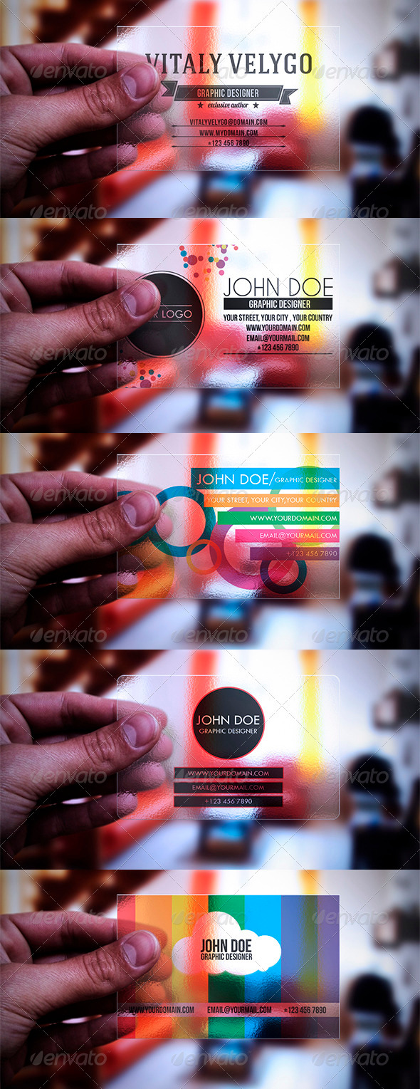 5 in 1 Transparent Business Cards - Creative Business Cards