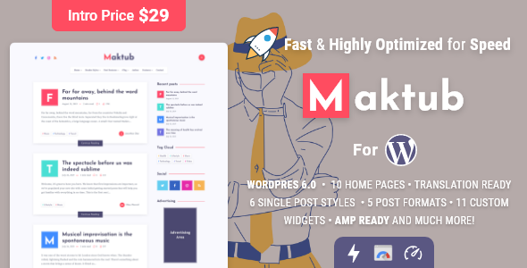 Incredible Maktub - Minimal & Lightweight Blog for WordPress