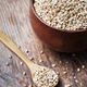 Buckwheat grain heap in wooden bowl - PhotoDune Item for Sale