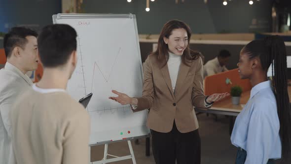 Happy Smiling Multiethnic Group of Business People Clapping to Young Leader Manager After alt