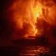 Boat near Lava Explosion - PhotoDune Item for Sale
