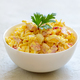 Nutritious salad with instant noodles, eggs, ham and red onion. - PhotoDune Item for Sale