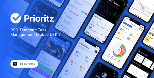 Prioritz - PSD Template Task Management Mobile UI Kit