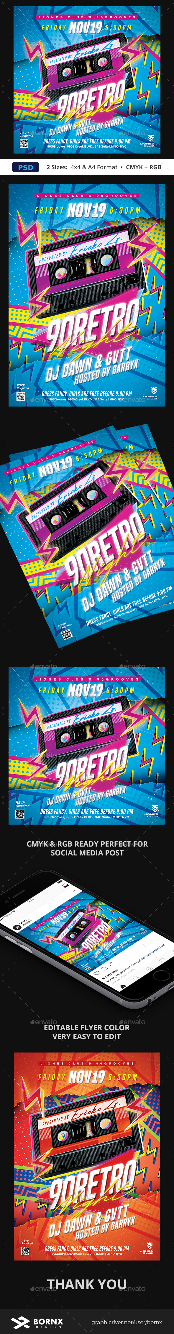 90s Retro Party Flyer