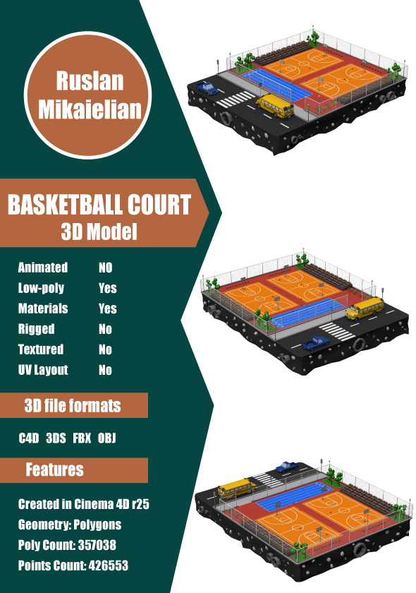 Basketball Court Low Poly