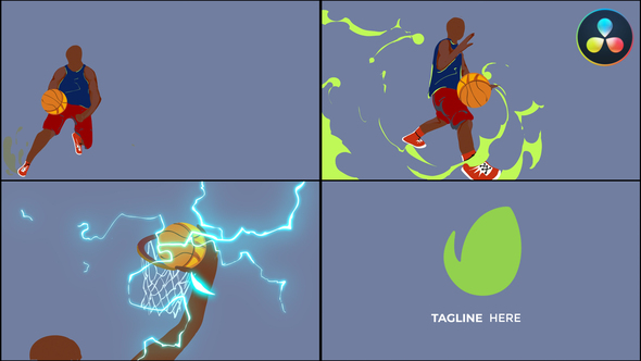 Cartoon Basketball Logo for DaVinci Resolve