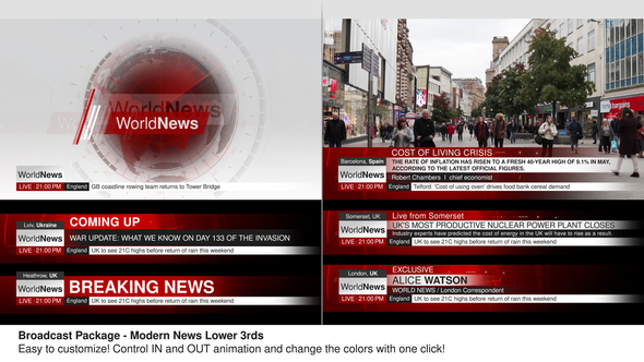 Modern News Lower Thirds - Broadcast Package