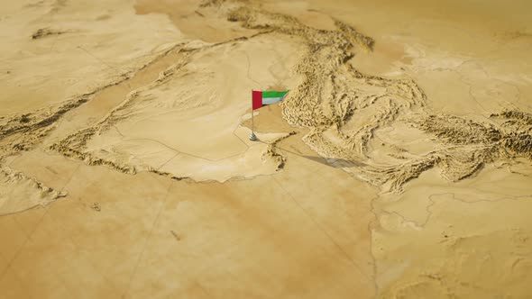 Vintage World Map - Flying Over To United Arab Emirates