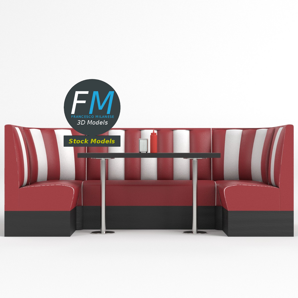 Food Service Seating- Booth Set for Restaurant or Food Service 3D model