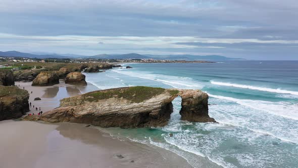 Playa de Las Catedrales in Ribadeo, Galicia, Spain alt