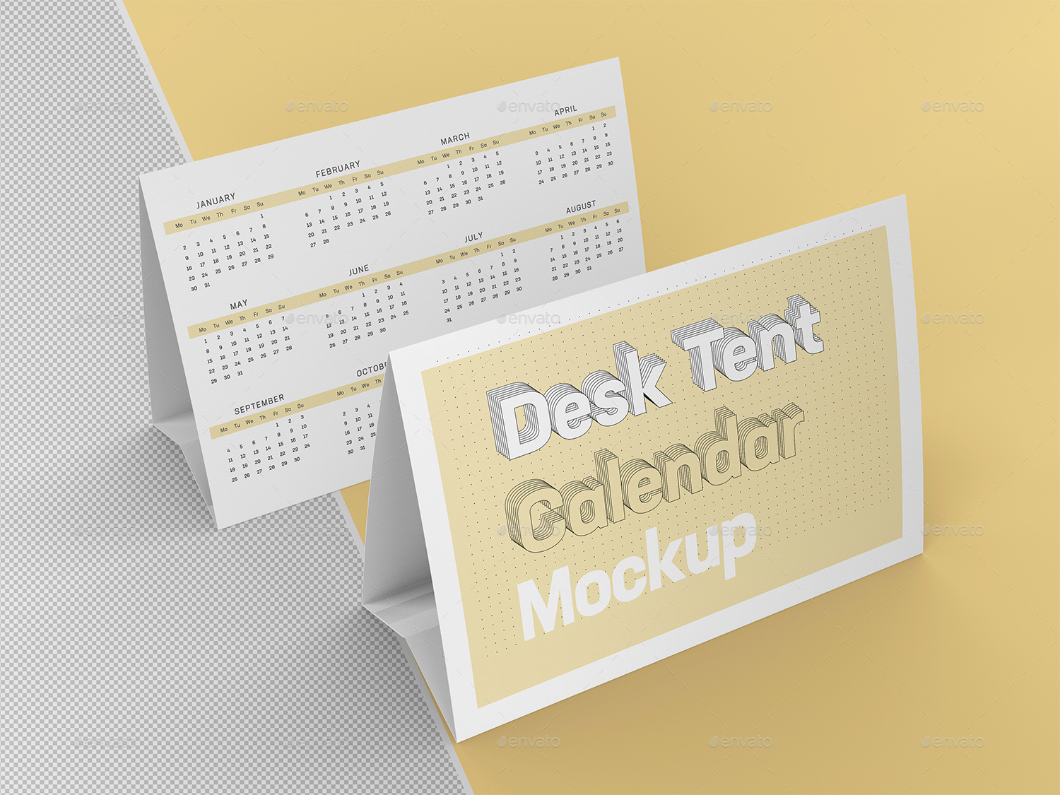 Desk Tent Calendar Mockup Set, Graphics | GraphicRiver