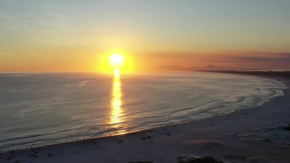 Sunset at coast city of Lakes Region tourism landmark of Rio de Janeiro Brazil alt