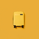 Flat Lay Shot Of Yellow Holiday Suitcase On Yellow Background - PhotoDune Item for Sale
