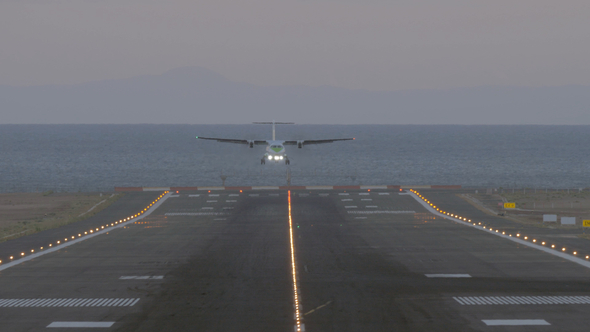 Final Approach of Passenger Jetliner, Stock Footage | VideoHive